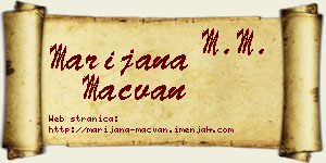 Marijana Mačvan vizit kartica